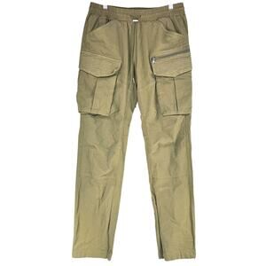 RICHIE LE Heavy Cotton Canvas Cargo Pants in Olive Green Size M